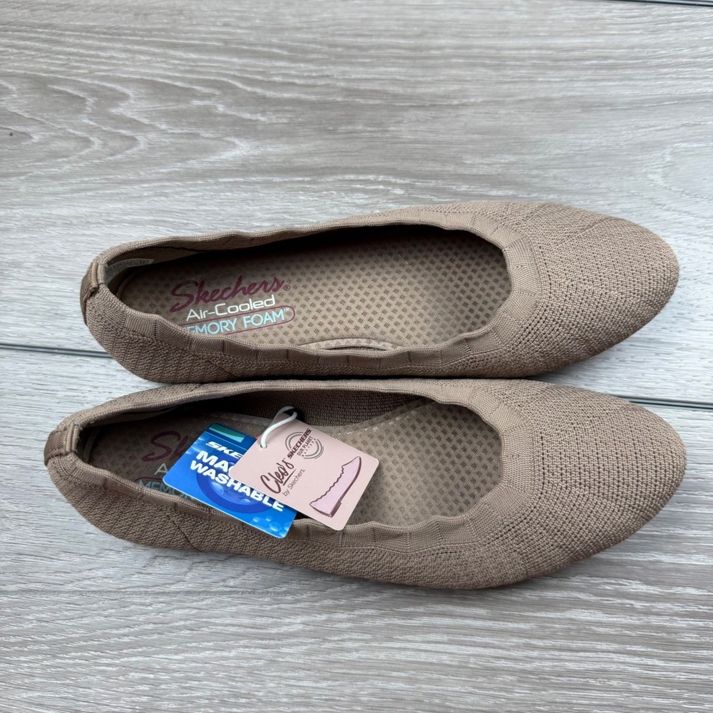 Skechers Women Cleo 2.0 Love Spell Flat Knit Skimmer Mocha Brown Size 8.5 New - Picture 6 of 8